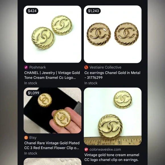 Vintage Chanel Enamel Earrings - Picture 7 of 7